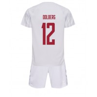 Maglie da calcio Danimarca Kasper Dolberg #12 Seconda Maglia Bambino Mondiali 2022 Manica Corta (+ Pantaloni corti)